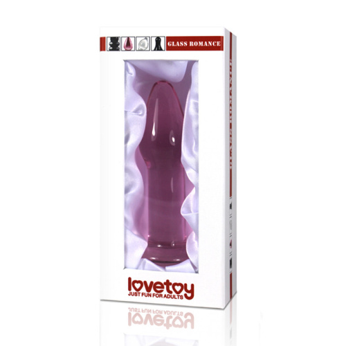 LoveToy 5" Glass Romance Anal Plug Clear - Стеклянный фаллос, 12.2х3.5 см (прозрачный) - sex-shop.ua